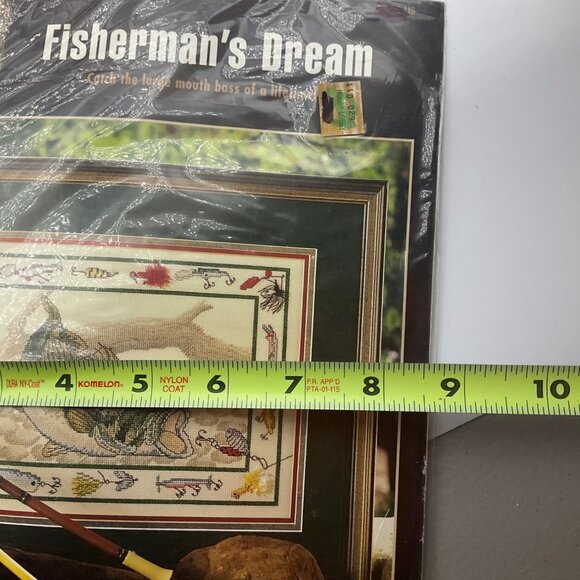 VTG 90's Charles Craft Fishermans Dream Large Mouth Bass Cross-Stitch Kit - Picture 8 of 10